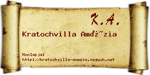 Kratochvilla Amázia névjegykártya